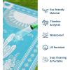 Garvee Reversible Cactus Outdoor Rug 8×10 for Patio, Waterproof Outdoor Area Rug, Modern Desert Botanical Indoor Outdoor Rugs, Plastic Straw Rug for RV, Camping, Deck, Sage Green & Beige(Blue)