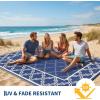 Garvee Reversible Outdoor Rug 8×10, Waterproof Outdoor Plastic Straw Rug with Interlacing Pattern, RV Mat for Picnics, Patio, Camping, Balcony, Deck, Backyard, Porch, Blue(Blue-style2)