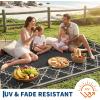 Garvee Reversible Outdoor Rug 8×10, Waterproof Outdoor Plastic Straw Rug with Interlacing Pattern, RV Mat for Picnics, Patio, Camping, Balcony, Deck, Backyard, Porch, Blue(Coffee-style1)