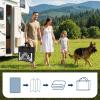 Garvee Reversible Outdoor Rug 8×10, Waterproof Outdoor Plastic Straw Rug with Interlacing Pattern, RV Mat for Picnics, Patio, Camping, Balcony, Deck, Backyard, Porch, Blue(Black-style2)