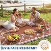 Garvee Reversible Outdoor Rug 8×10, Waterproof Outdoor Plastic Straw Rug with Interlacing Pattern, RV Mat for Picnics, Patio, Camping, Balcony, Deck, Backyard, Porch, Blue(Orange-style1)