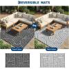 Garvee Reversible Rainbow Outdoor Rug 10×14, Waterproof Outdoor Plastic Straw Rug, RV Mat for Picnics, Patio, Camping, Balcony, Deck, Backyard, Porch, Black(Black)