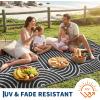 Garvee Reversible Rainbow Outdoor Rug 10×14, Waterproof Outdoor Plastic Straw Rug, RV Mat for Picnics, Patio, Camping, Balcony, Deck, Backyard, Porch, Black(Black)