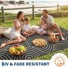 Garvee Reversible Rainbow Outdoor Rug 10×14, Waterproof Outdoor Plastic Straw Rug, RV Mat for Picnics, Patio, Camping, Balcony, Deck, Backyard, Porch, Black(Brown)