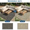 Garvee Reversible Rainbow Outdoor Rug 10×14, Waterproof Outdoor Plastic Straw Rug, RV Mat for Picnics, Patio, Camping, Balcony, Deck, Backyard, Porch, Black(Brown)
