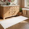 Garvee Scalloped 2×6 Washable Runner Rug for Kitchen, Floral Border Non Slip Hallway Runner Solid Accent Farmhouse Long Carpet for Laundry Girls Bedroom Accent Home Decor Mat, Light Taupe(Floral Scalloped|beige)