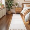 Garvee Scalloped 2×6 Washable Runner Rug for Kitchen, Floral Border Non Slip Hallway Runner Solid Accent Farmhouse Long Carpet for Laundry Girls Bedroom Accent Home Decor Mat, Light Taupe(Floral Scalloped|beige)