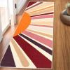 Garvee Sun Runners Rug, 2×6 Washable Non Slip Low-Pile Rugs with Rainbow Sun Abstract Print, Stain Resistant Rug Runner for Hallway Kitchen Entryway Laundry Bathroom Living Room, Colorful Blue(Sun|brown)