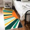 Garvee Sun Runners Rug, 2×6 Washable Non Slip Low-Pile Rugs with Rainbow Sun Abstract Print, Stain Resistant Rug Runner for Hallway Kitchen Entryway Laundry Bathroom Living Room, Colorful Blue(Sun|yellow Green)