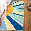 Garvee Sun Runners Rug, 2×6 Washable Non Slip Low-Pile Rugs with Rainbow Sun Abstract Print, Stain Resistant Rug Runner for Hallway Kitchen Entryway Laundry Bathroom Living Room, Colorful Blue(Sun|blue)