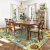 Garvee Sunflower 5×7 Area Rugs for Living Room, Large Soft Non Slip Bedroom Rugs, Botanical Butterfly Floral Print Farmhouse Floor Rug Low Pile Stain Resistant Distressed Carpet for Home Decor, Black(Sunflower|green)