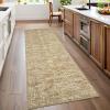 Garvee Washable 10×13 Area Rugs for Living Room, Vintage Non Slip Bedroom Rugs, Low Pile Ultra Thin Floral Rug for Dining Room Office, Non Shedding Stain Resistant Home Decor Carpet, Brown(Accent|beige)