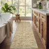 Garvee Washable 10×13 Area Rugs for Living Room, Vintage Non Slip Bedroom Rugs, Low Pile Ultra Thin Floral Rug for Dining Room Office, Non Shedding Stain Resistant Home Decor Carpet, Brown(Accent|beige)