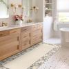 Garvee Washable 2×6 Runner Rug, Modern Floral Bordered Kitchen Rugs, Soft Non Slip Stain Resistant Hallway Runner Indoor Contemporary Farmhouse Throw Carpet for Laundry Bathroom Bedroom, Beige(Border Flower|beige)