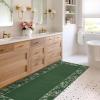 Garvee Washable 2×6 Runner Rug, Modern Floral Bordered Kitchen Rugs, Soft Non Slip Stain Resistant Hallway Runner Indoor Contemporary Farmhouse Throw Carpet for Laundry Bathroom Bedroom, Beige(Border Flower|green)