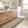 Garvee Washable 2×6 Runner Rug, Modern Floral Bordered Kitchen Rugs, Soft Non Slip Stain Resistant Hallway Runner Indoor Contemporary Farmhouse Throw Carpet for Laundry Bathroom Bedroom, Beige(Border Flower|natural)