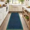 Garvee Washable 9×12 Area Rug for Living Room, Soft Non Slip Bordered Bedroom Rugs, Large Low Pile Stain Resistant Solid Textured Rugs for Dining Room Office, Modern Home Decor Rug, Blue Teal(Minimalist|blue Teal)