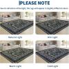 Garvee Washable Floral 2×6 Kitchen Rugs, Indoor Farmhouse Hallway Runner Rug with Non Slip Back, Low Pile Ultra Thin Stain Resistant Botanical Throw Carpet for Girls Bedroom Laundry Bathroom, Green(Water Lily|black)