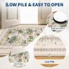 Garvee Washable Floral 2×6 Kitchen Rugs, Indoor Farmhouse Hallway Runner Rug with Non Slip Back, Low Pile Ultra Thin Stain Resistant Botanical Throw Carpet for Girls Bedroom Laundry Bathroom, Green(Water Lily|beige)