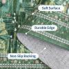 Garvee Washable Floral 2×6 Kitchen Rugs, Indoor Farmhouse Hallway Runner Rug with Non Slip Back, Low Pile Ultra Thin Stain Resistant Botanical Throw Carpet for Girls Bedroom Laundry Bathroom, Green(Water Lily|green)