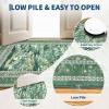 Garvee Washable Floral 2×6 Kitchen Rugs, Indoor Farmhouse Hallway Runner Rug with Non Slip Back, Low Pile Ultra Thin Stain Resistant Botanical Throw Carpet for Girls Bedroom Laundry Bathroom, Green(Water Lily|green)