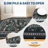 Garvee Washable Floral 2×6 Kitchen Rugs, Indoor Farmhouse Hallway Runner Rug with Non Slip Back, Low Pile Ultra Thin Stain Resistant Botanical Throw Carpet for Girls Bedroom Laundry Bathroom, Green(Water Lily|black)