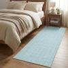 Garvee Washable Runner Rug 2×6 Modern Runner Rug Non Slip Abstract Hallway Runners Indoor Soft Low Pile Lines Printed Entryway Runners Aesthetic Minimalist Bedside Floor Mat for Laundry Kitchen, Cream(Plaid Mint)