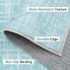 Garvee Washable Runner Rug 2×6 Modern Runner Rug Non Slip Abstract Hallway Runners Indoor Soft Low Pile Lines Printed Entryway Runners Aesthetic Minimalist Bedside Floor Mat for Laundry Kitchen, Cream(Plaid Mint)