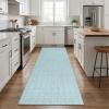 Garvee Washable Runner Rug 2×6 Modern Runner Rug Non Slip Abstract Hallway Runners Indoor Soft Low Pile Lines Printed Entryway Runners Aesthetic Minimalist Bedside Floor Mat for Laundry Kitchen, Cream(Plaid Mint)