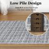 Garvee Washable Runner Rug 2×6 Modern Runner Rug Non Slip Abstract Hallway Runners Indoor Soft Low Pile Lines Printed Entryway Runners Aesthetic Minimalist Bedside Floor Mat for Laundry Kitchen, Cream(Plaid Grey)