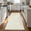 Garvee Washable Runner Rug 2×6 Modern Runner Rug Non Slip Abstract Hallway Runners Indoor Soft Low Pile Lines Printed Entryway Runners Aesthetic Minimalist Bedside Floor Mat for Laundry Kitchen, Cream(Lines Beige)