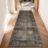 Garvee Washable Runner Rug for Hallway, 2×6 Vintage Soft Non Slip Kitchen Rugs, Ultra Thin Low Pile Distressed Bedroom Rugs, Stain Resistant Rug Runner for Laundry Bathroom, Terracotta(Distressed|taupe)
