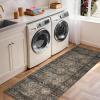 Garvee Washable Runner Rug for Hallway, 2×6 Vintage Soft Non Slip Kitchen Rugs, Ultra Thin Low Pile Distressed Bedroom Rugs, Stain Resistant Rug Runner for Laundry Bathroom, Terracotta(Distressed|taupe)