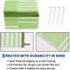 Garvee Waterproof Outdoor Rug 8×10, Checkered Foldable Plastic Straw Patio Camping Rug, Outdoor RV Carpet for Deck Camper Porch Balcony Backyard Picnic Beach Black and Brown(Green & White)