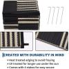 Garvee Waterproof Outdoor Rug 8×10, Checkered Foldable Plastic Straw Patio Camping Rug, Outdoor RV Carpet for Deck Camper Porch Balcony Backyard Picnic Beach Black and Brown(Black & Brown)