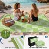 Garvee Waterproof Outdoor Rug 8×10, Checkered Foldable Plastic Straw Patio Camping Rug, Outdoor RV Carpet for Deck Camper Porch Balcony Backyard Picnic Beach Black and Brown(Green & White)