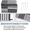 Garvee Waterproof Outdoor Rug 8×10, Checkered Foldable Plastic Straw Patio Camping Rug, Outdoor RV Carpet for Deck Camper Porch Balcony Backyard Picnic Beach Black and Brown(Gray & White)