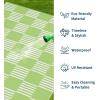 Garvee Waterproof Outdoor Rug 8×10, Checkered Foldable Plastic Straw Patio Camping Rug, Outdoor RV Carpet for Deck Camper Porch Balcony Backyard Picnic Beach Black and Brown(Green & White)