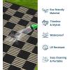 Garvee Waterproof Outdoor Rug 8×10, Checkered Foldable Plastic Straw Patio Camping Rug, Outdoor RV Carpet for Deck Camper Porch Balcony Backyard Picnic Beach Black and Brown(Black & Brown)