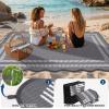 Garvee Waterproof Outdoor Rug 8×10, Scalloped Geometric Foldable Plastic Straw Patio Camping Rug, Outdoor RV Carpet for Deck Camper Porch Balcony Backyard Picnic Beach Gray Brown(Gray & White)