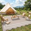 Garvee Waterproof Outdoor Rug 8×10, Scalloped Geometric Foldable Plastic Straw Patio Camping Rug, Outdoor RV Carpet for Deck Camper Porch Balcony Backyard Picnic Beach Gray Brown(Gray Brown)