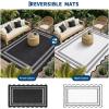 Garvee Waterproof Outdoor Rug 8×10, Scalloped Geometric Foldable Plastic Straw Patio Camping Rug, Outdoor RV Carpet for Deck Camper Porch Balcony Backyard Picnic Beach Gray Brown(Black & White)