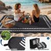 Garvee Waterproof Outdoor Rug 8×10, Scalloped Geometric Foldable Plastic Straw Patio Camping Rug, Outdoor RV Carpet for Deck Camper Porch Balcony Backyard Picnic Beach Gray Brown(Black & White)