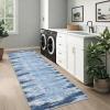 Garvee 5×7 Washable Rugs for Bedroom Living Room Modern Abstract Office Carpet Non-Slip Stain Resistant Area Rug for Dining Room Table Apartment, Black and Brown(Mountain Scenery|blue)