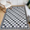 Garvee 6×9 Checkered Area Rug, Washable Soft Rugs for Living Room, Modern Geometric Non Slip Low Pile Carpet for Bedroom, Dining Room, Green(Black)