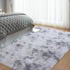 Garvee 8×10 Area Rug for Living Room, Fluffy Shag Soft Washable Rugs Large Fuzzy Plush Indoor Carpet for Bedroom Nursery Playroom Kids Girls Boys Room (Tie-dye Black Grey)(Tie-dye Light Grey)