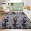 Garvee 8×10 Area Rug for Living Room, Fluffy Shag Soft Washable Rugs Large Fuzzy Plush Indoor Carpet for Bedroom Nursery Playroom Kids Girls Boys Room (Tie-dye Black Grey)(Tie-dye Dark Grey)