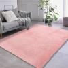 Garvee 8×10 Area Rug for Living Room, Fluffy Shag Soft Washable Rugs Large Fuzzy Plush Indoor Carpet for Bedroom Nursery Playroom Kids Girls Boys Room (Tie-dye Black Grey)(Pink)