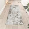 Garvee Abstract 2×6 Runner Rug, Washable Non Slip Kitchen Runner, Soft Modern Low Pile Area Rugs for Hallway, Indoor Contemporary Accent Carpet for Bathroom Laundry, Light Grey(Abstract Modern|taupe Beige)