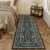 Garvee Floral 2×6 Kitchen Rugs, Washable Indoor Vintage Hallway Runner with Non Slip Back Low Pile Ultra Thin Bordered Oriental Throw Carpet Mat for Entryway Laundry Bedroom, Green Black(Floral Oriental|blue Black)